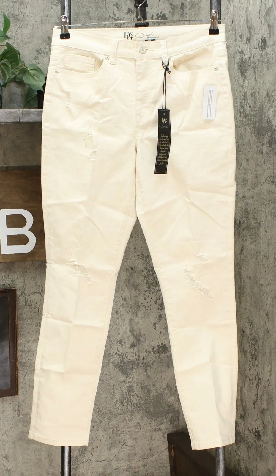 DG2 by Diane Gilman Women's Virtual Stretch Destructed Skinny Jeans
