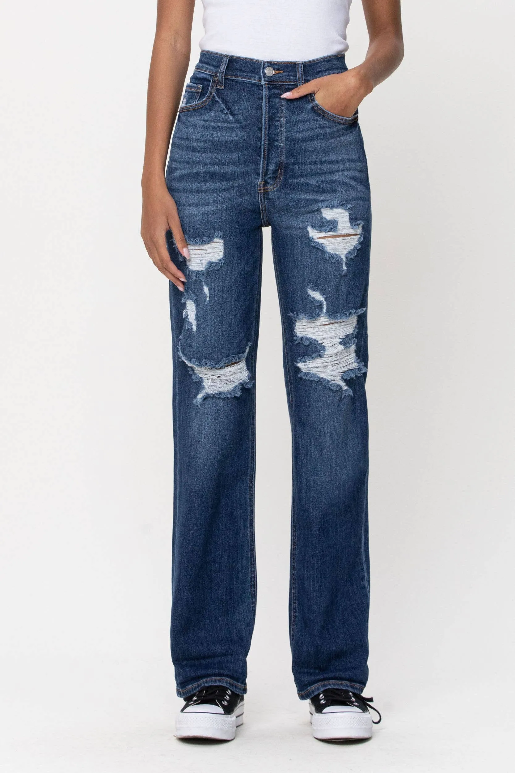 Distressed Dad Jeans