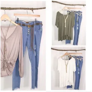 𝅺distressed Jeans Low-rise 5-button denim
