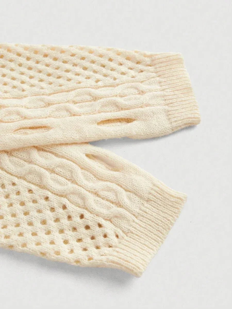 Donatella Crochet Knit Cardigan Sweater in Yellow