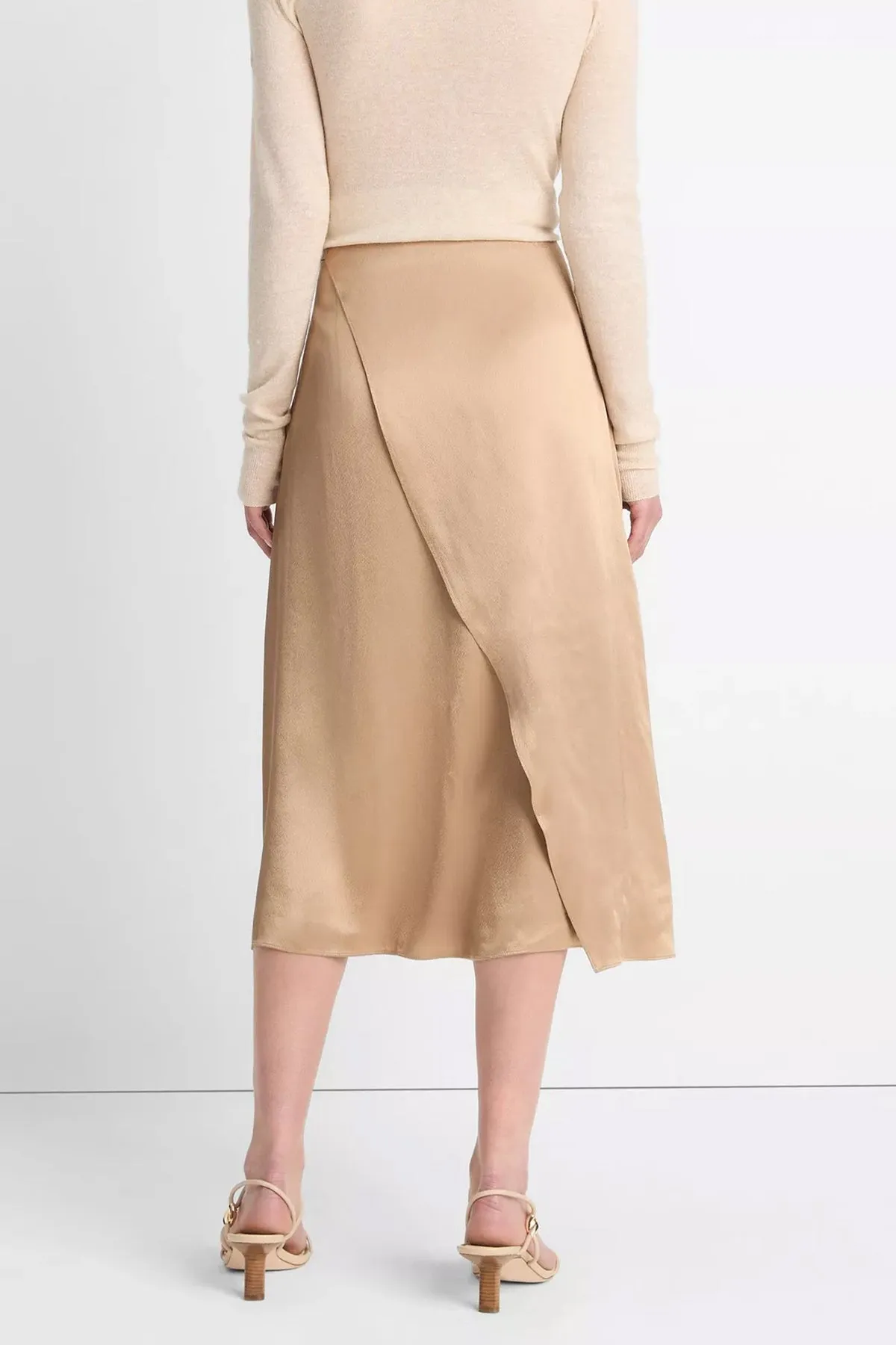 Draped D-Ring Wrap Skirt in Rye