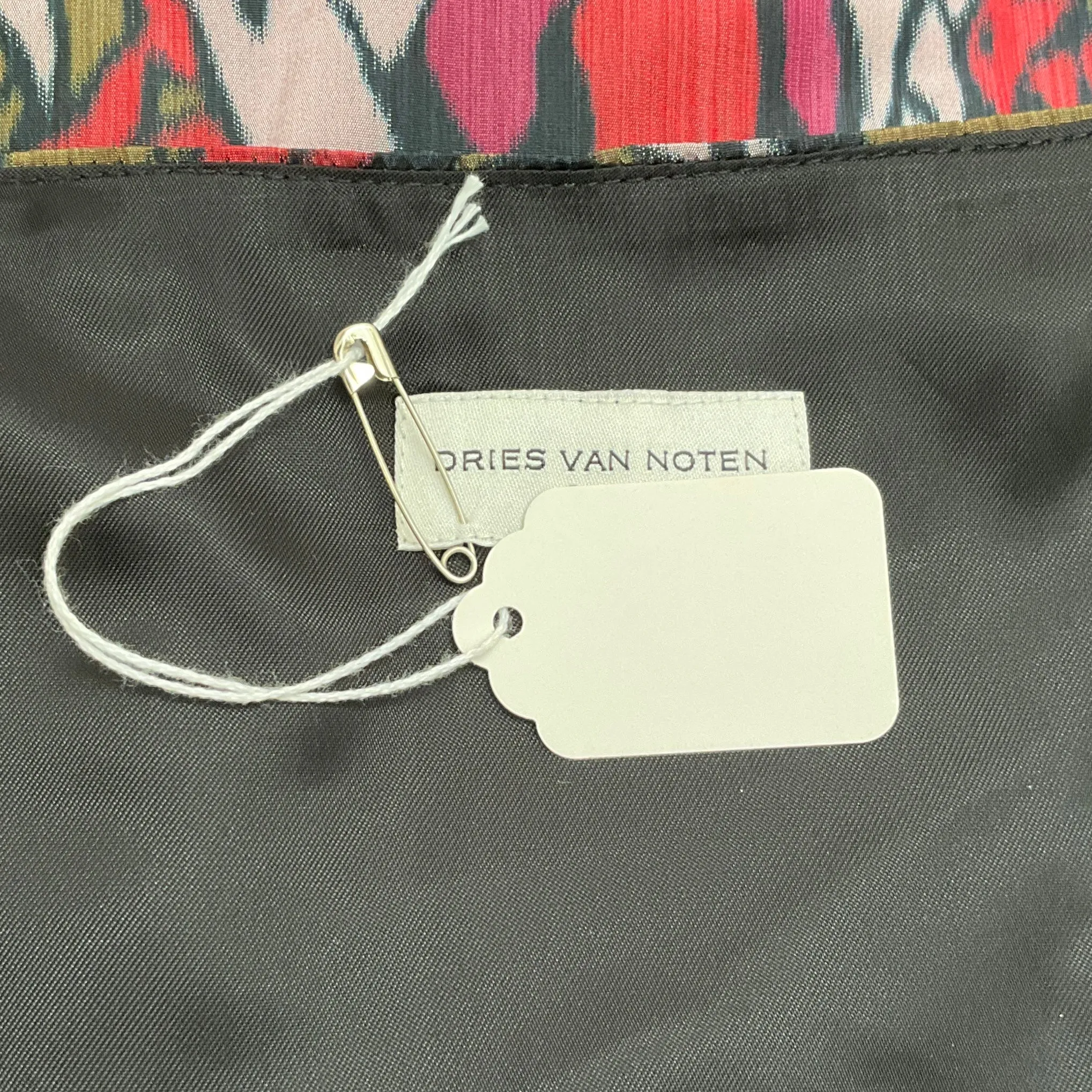 Dries van Noten Red / Magenta Silk Floral Faux Wrap Skirt