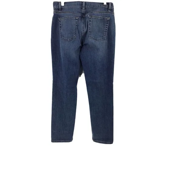 Eileen Fisher Jeans Organic Cotton Blue Denim Lightly Distressed