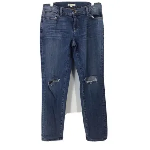 Eileen Fisher Jeans Organic Cotton Blue Denim Lightly Distressed