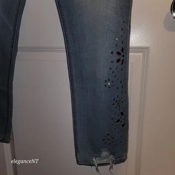 Express Light Blue wash Stretch Ankle legging Super High rise Jeans Sz: 18 L NWT