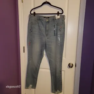 Express Light Blue wash Stretch Ankle legging Super High rise Jeans Sz: 18 L NWT