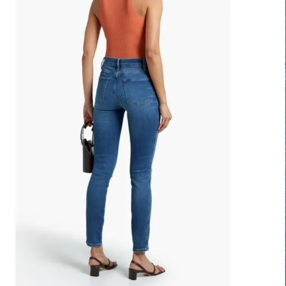 FRAME Le High Skinny Jeans Distressed