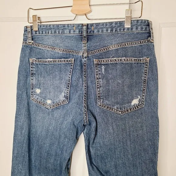 Free People Distressed Button Fly Boyfriend Jeans
