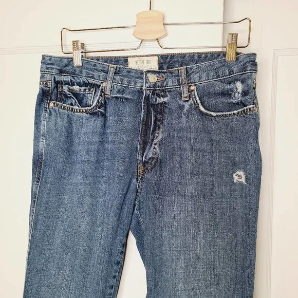 Free People Distressed Button Fly Boyfriend Jeans