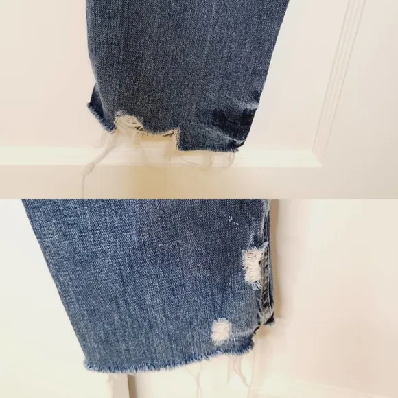 Free People Distressed Button Fly Boyfriend Jeans