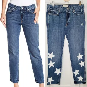 Free People Distressed Button Fly Boyfriend Jeans