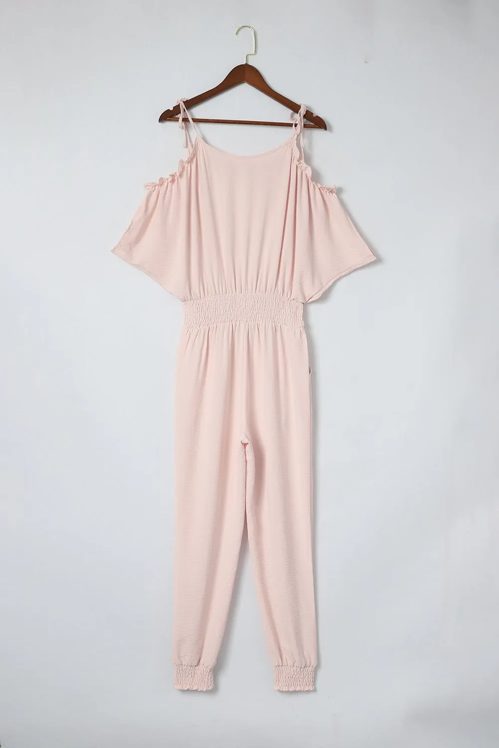 Frill Surplice Cold Shoulder Jumpsuit