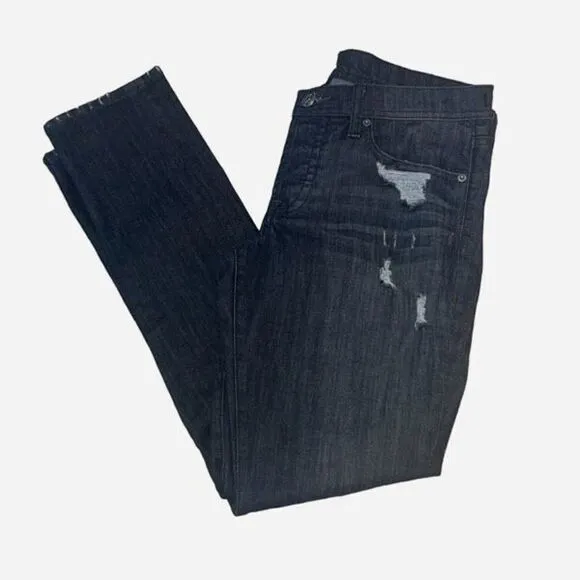 Genetic Denim Distressed Skinny Jeans Shane Size 28 Coal