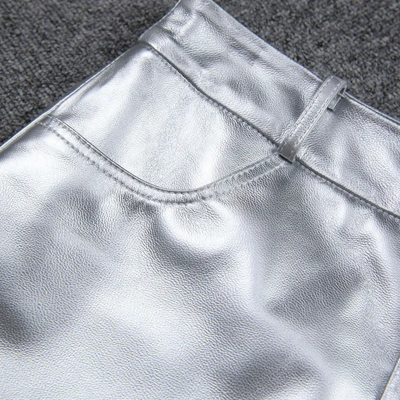 Genuine Leather Skirt Miniskirt Leather Sheepskin Skirt INS Glossy Low Waist Hip Wrap Hot Girl Style 2022 Autumn Winter New TF4716