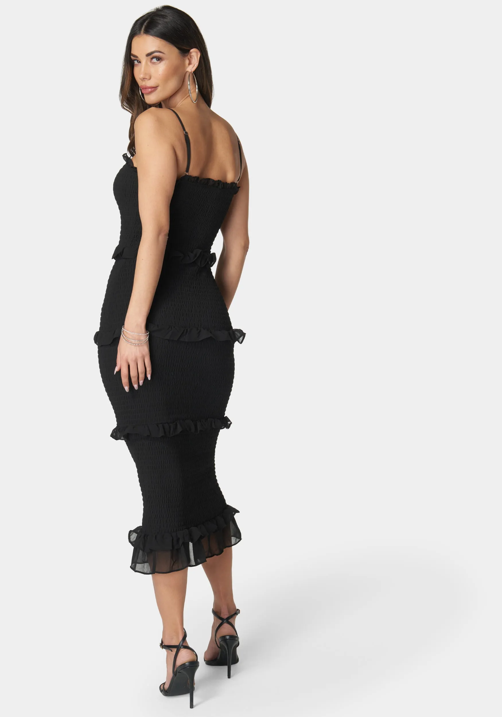 Georgette Smocked Midi Dress