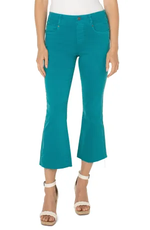 Gia Colored Crop Flare Jeans w/25.5 In Inseam and Back Split Detail