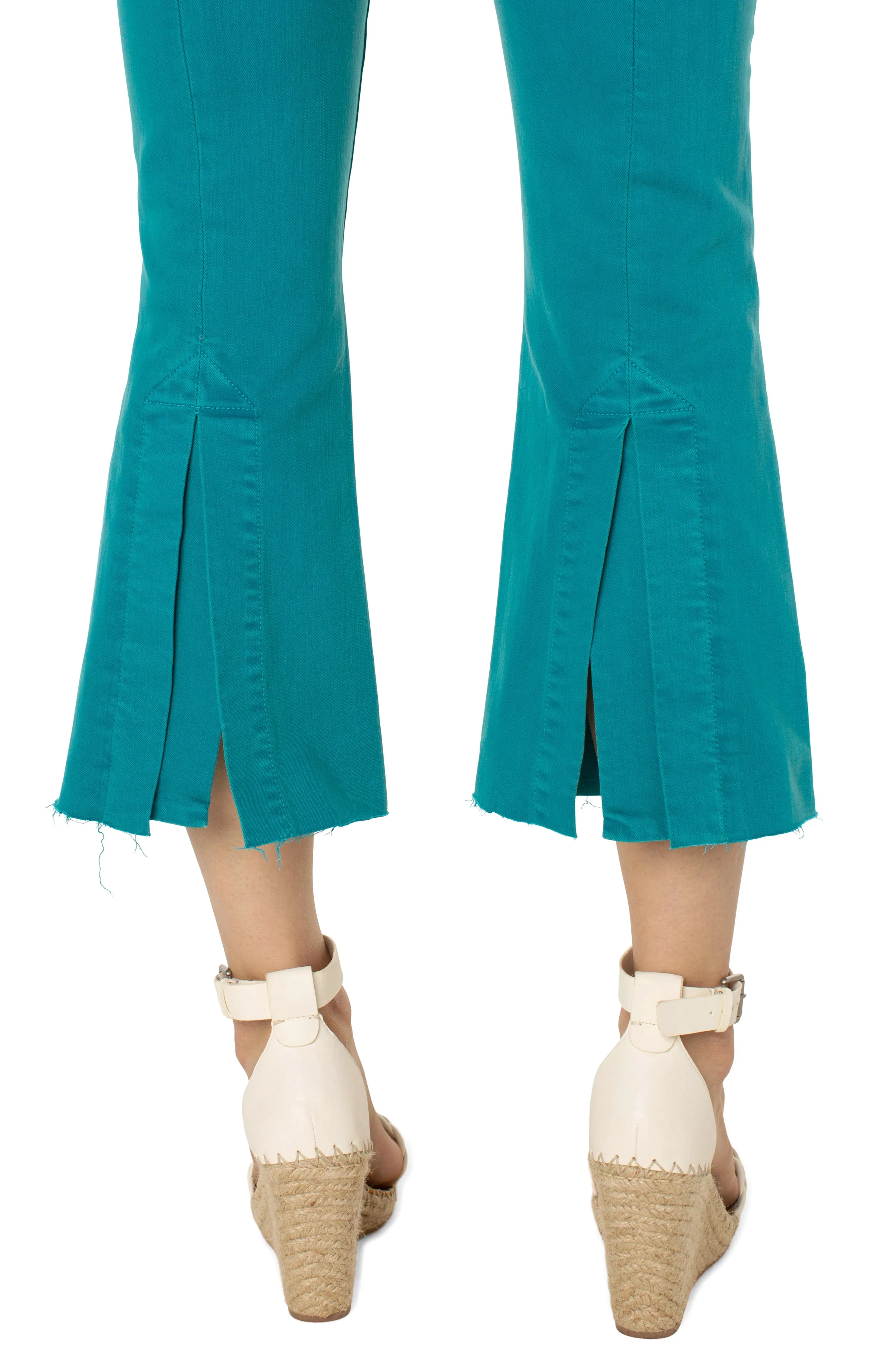 Gia Colored Crop Flare Jeans w/25.5 In Inseam and Back Split Detail