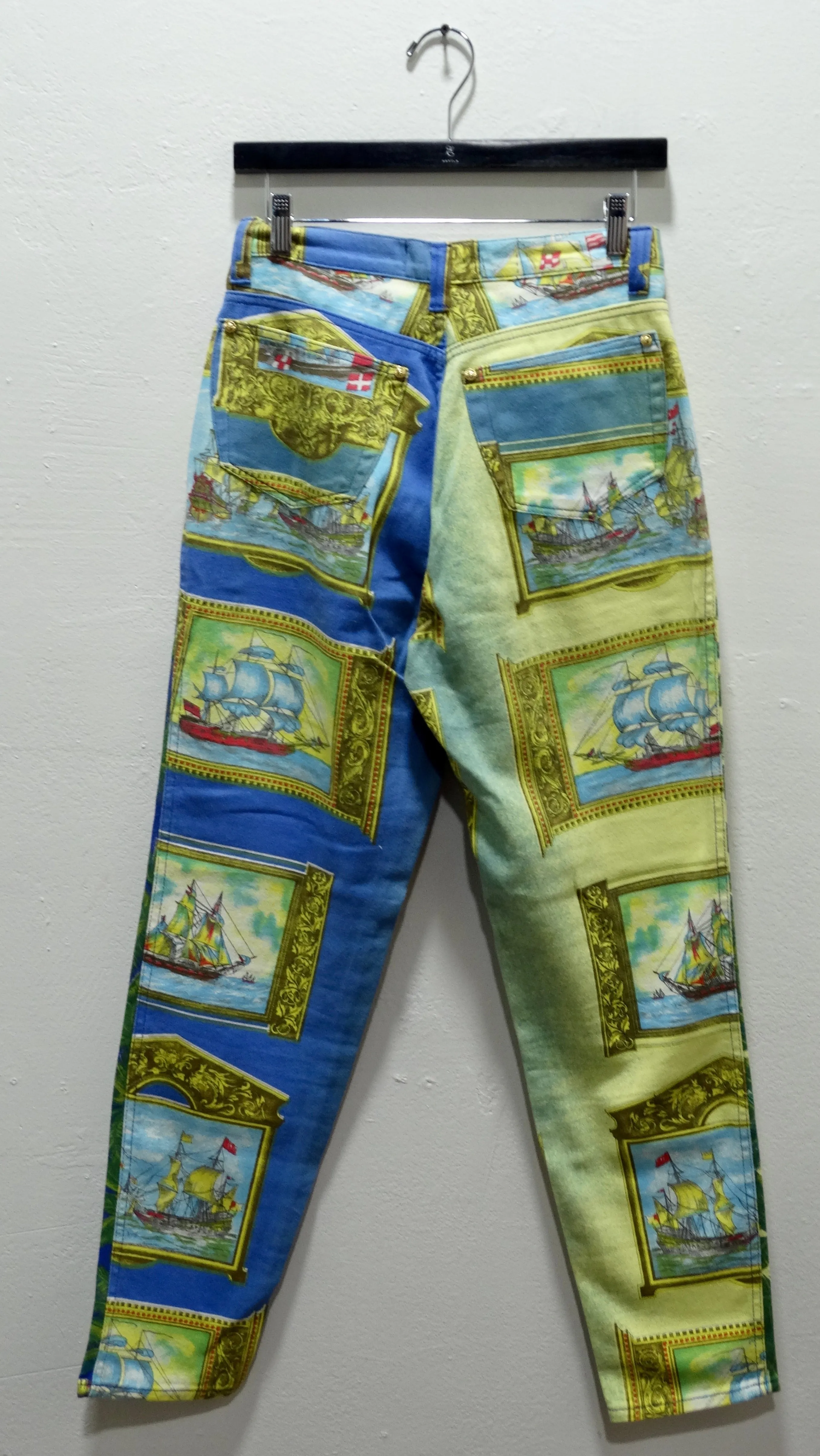 Gianni Versace 1990s Ocean Print Jeans