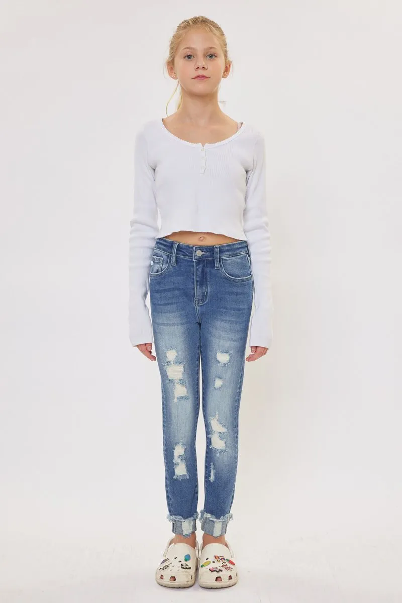 Girls Distressed Skinny Jeans