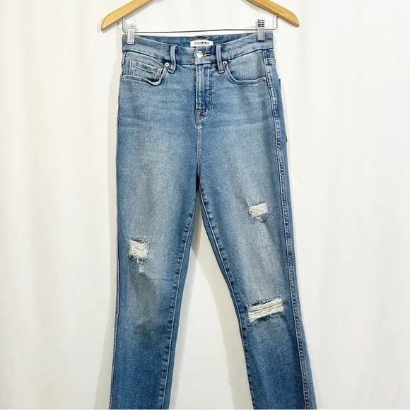 Good American Good Curve Slim High Rise Jeans in Blue411