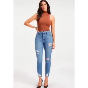 Good American Good Curve Slim High Rise Jeans in Blue411