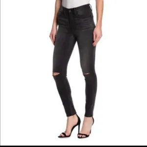 GOOD AMERICAN GOOD LEGS BLACK DISTRESSED SIZE