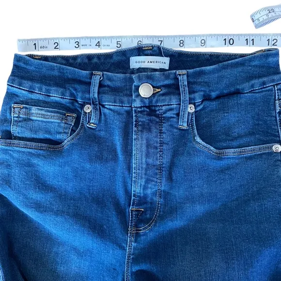 Good American‎ Women's Skinny Distressed Raw Hem Skinny Jeans Stretch Size 4/27