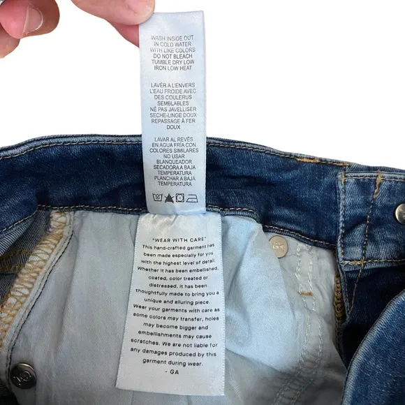 Good American‎ Women's Skinny Distressed Raw Hem Skinny Jeans Stretch Size 4/27