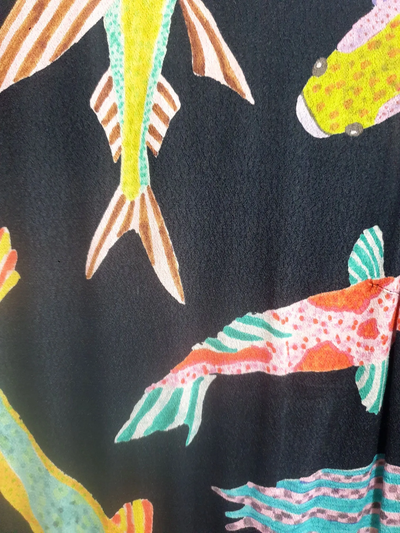 Gorman black fish print playsuit size 10