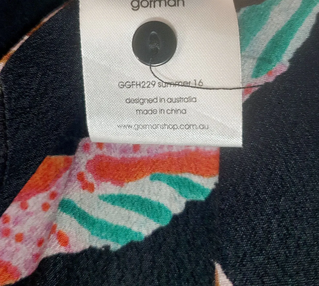 Gorman black fish print playsuit size 10