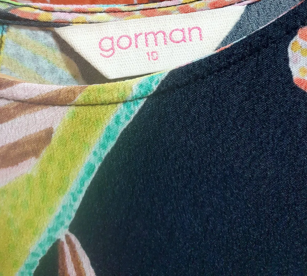 Gorman black fish print playsuit size 10