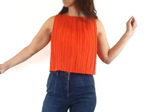 Gorman cropped red sleeveless pleated top size 8