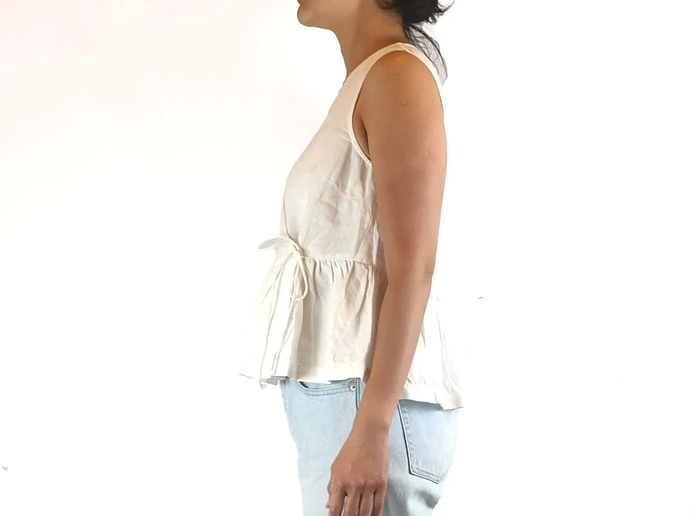 Gorman white faux wrap sleeveless top size 10