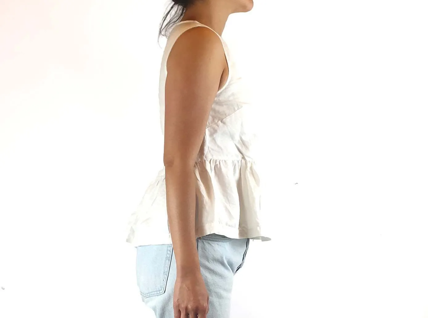 Gorman white faux wrap sleeveless top size 10