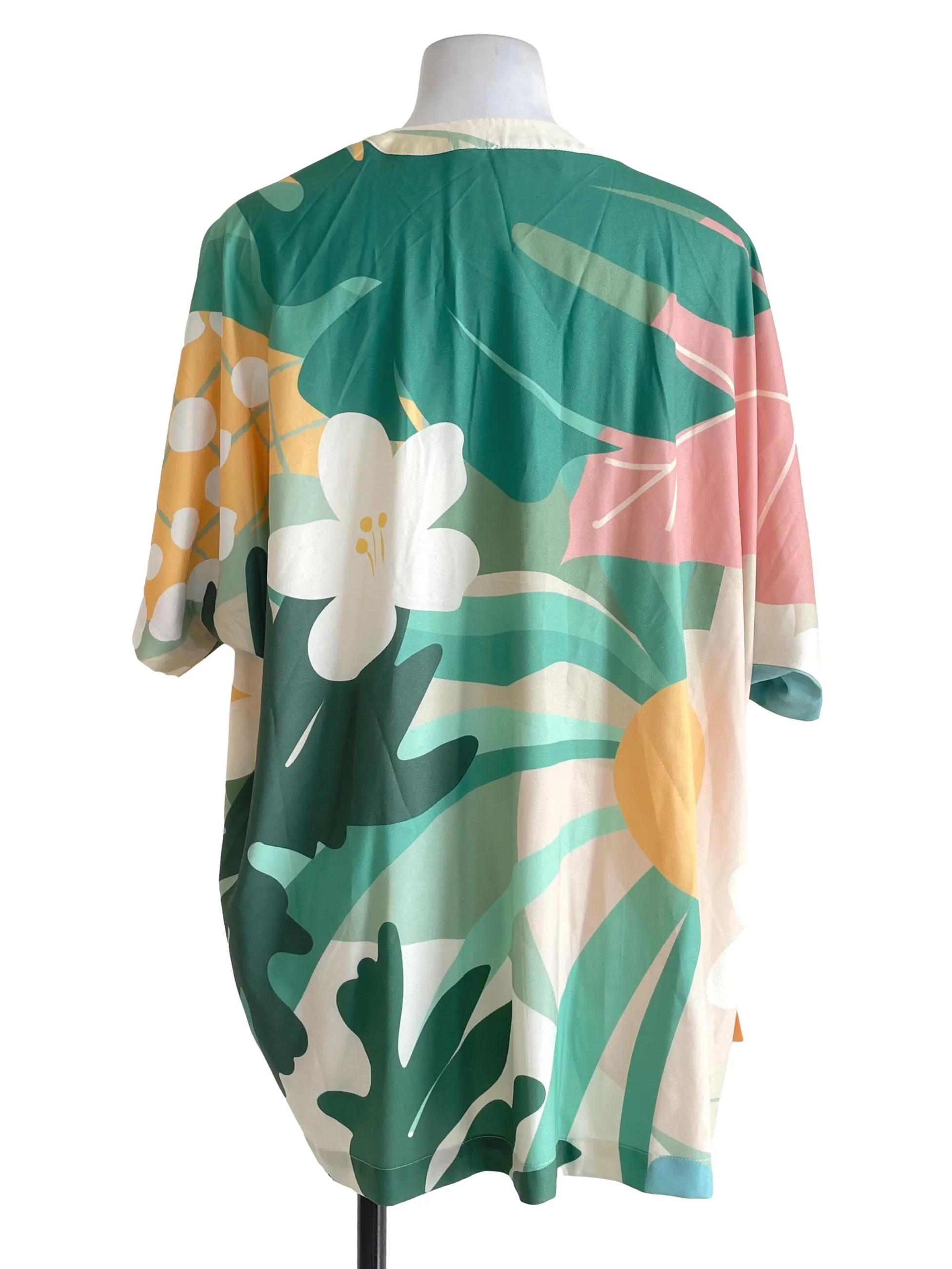Green Graphic Fragments Kimono TCL