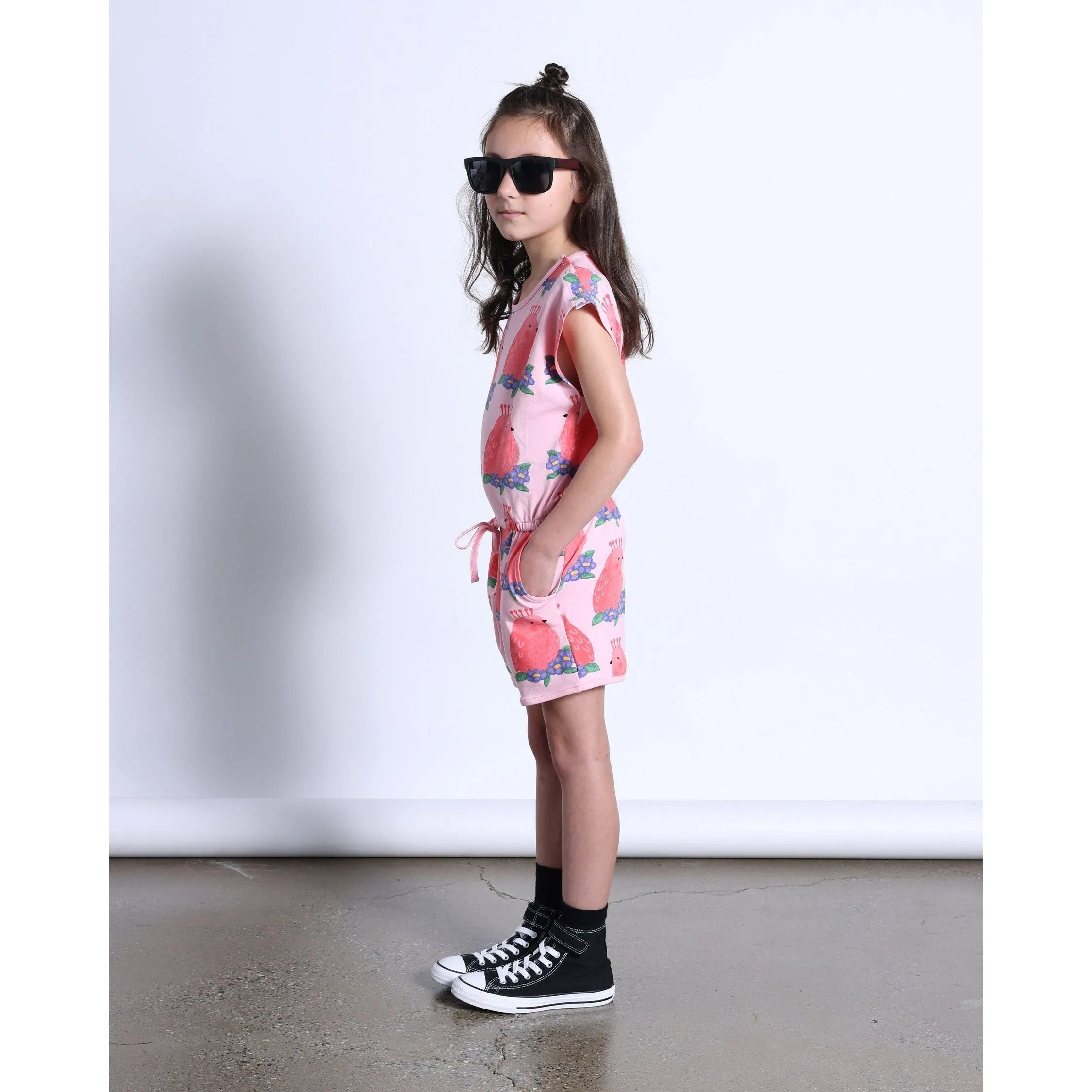 Happy Birds Playsuit- Pink