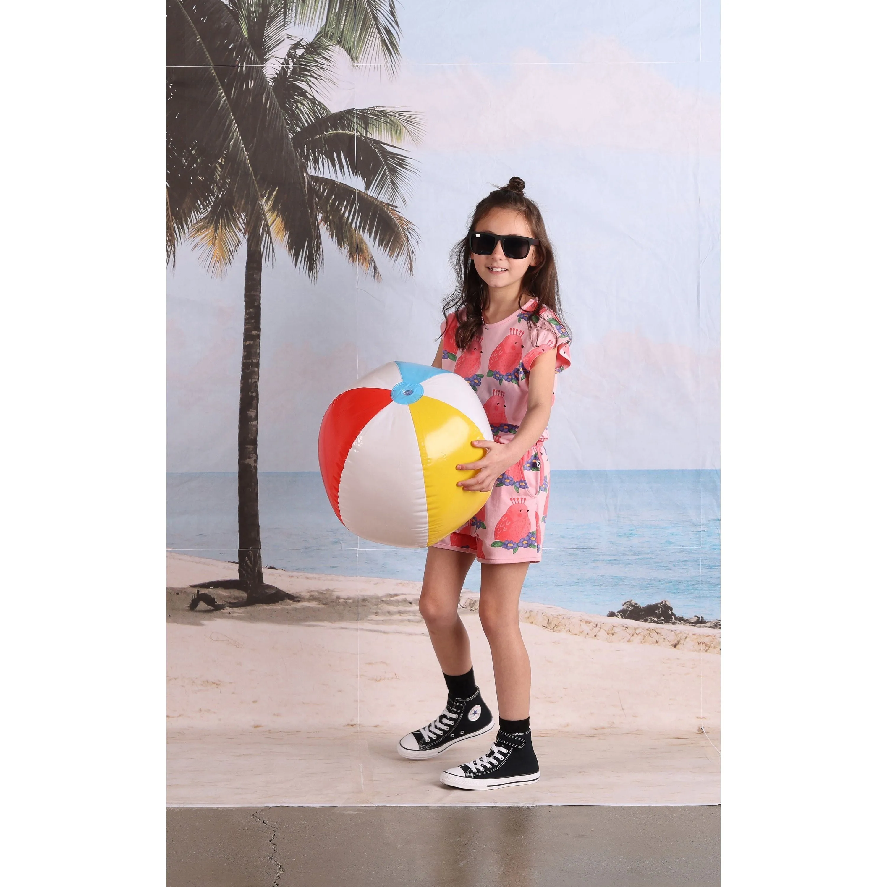 Happy Birds Playsuit- Pink