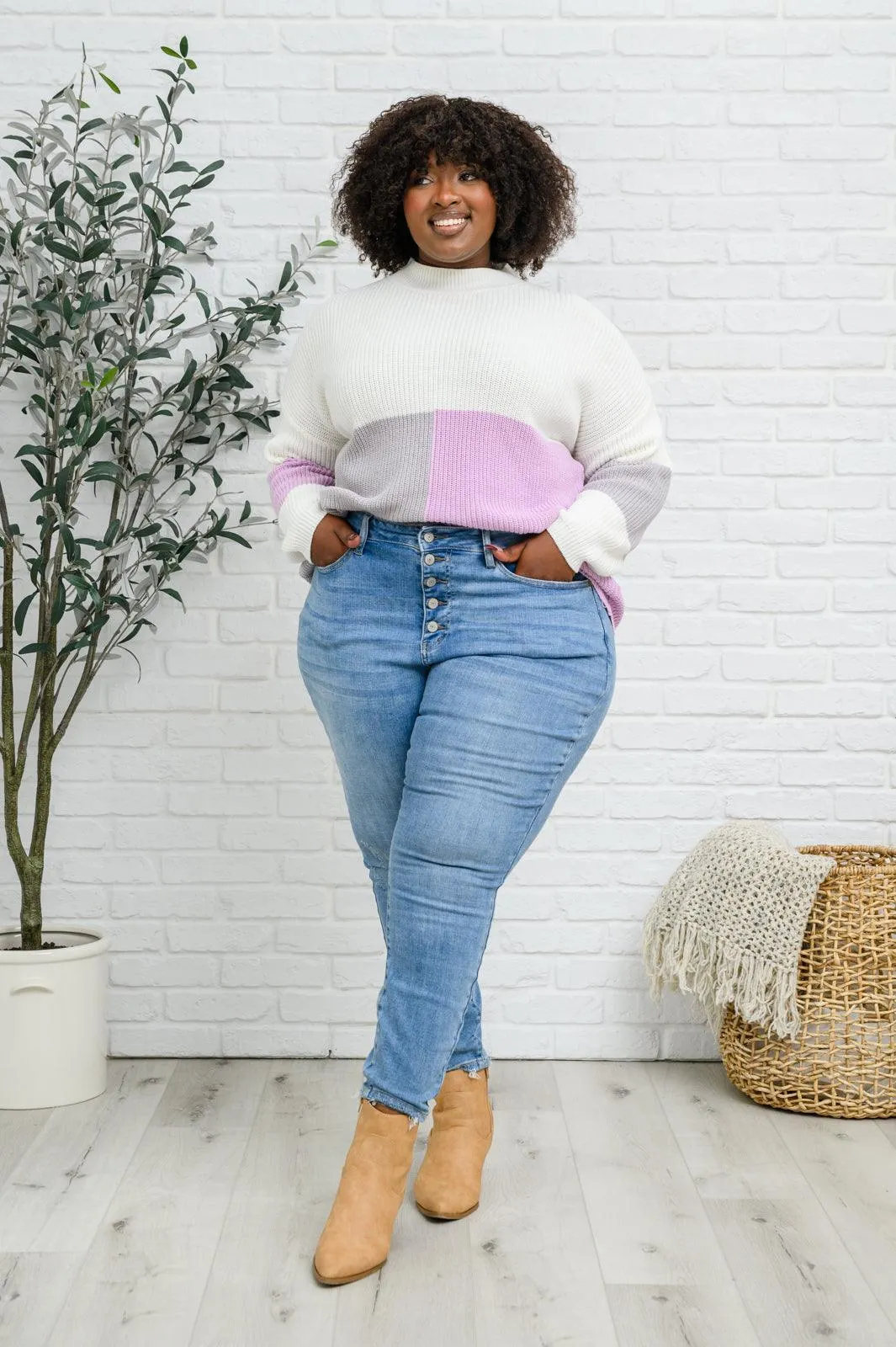 Hazel Blues® | Hi-Rise Button Fly Skinny