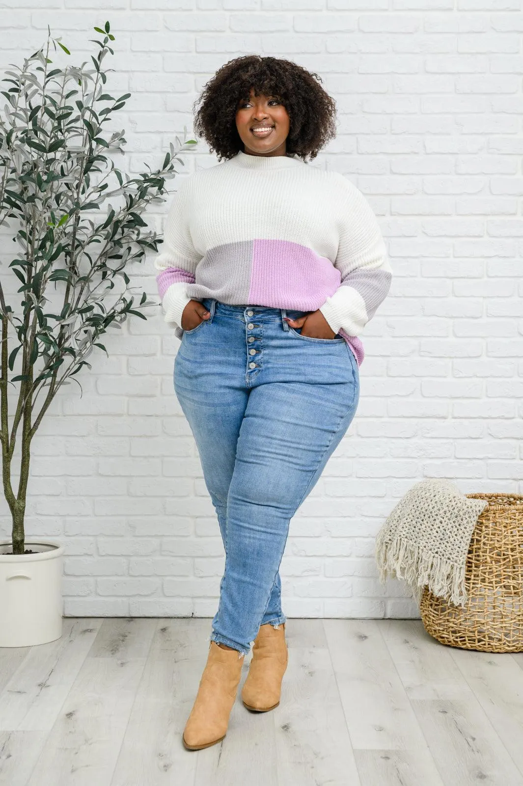 Hazel Blues® | Hi-Rise Button Fly Skinny