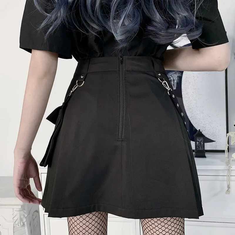 Heather Side Strap Mini Skirt