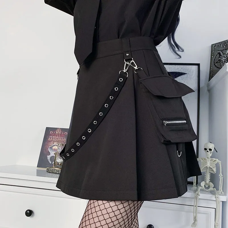 Heather Side Strap Mini Skirt
