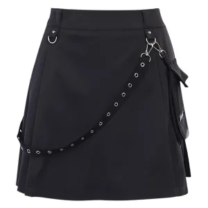 Heather Side Strap Mini Skirt