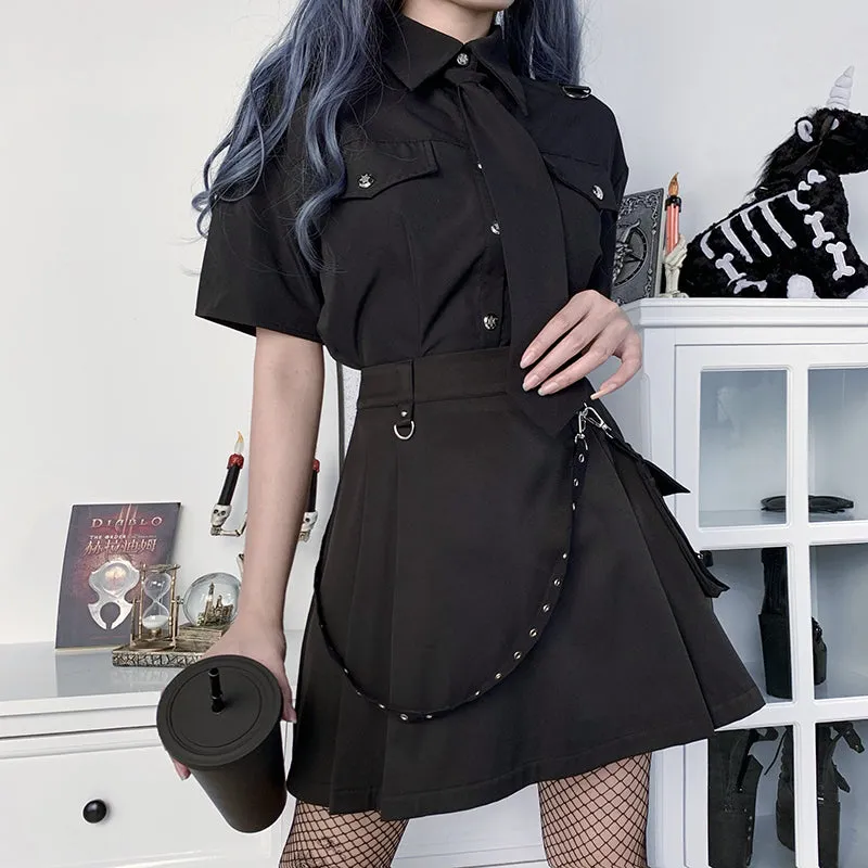 Heather Side Strap Mini Skirt