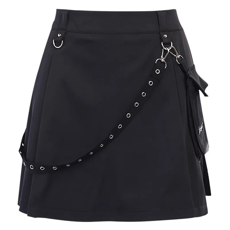 Heather Side Strap Mini Skirt