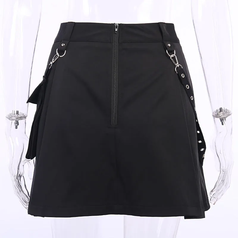 Heather Side Strap Mini Skirt