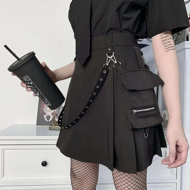 Heather Side Strap Mini Skirt