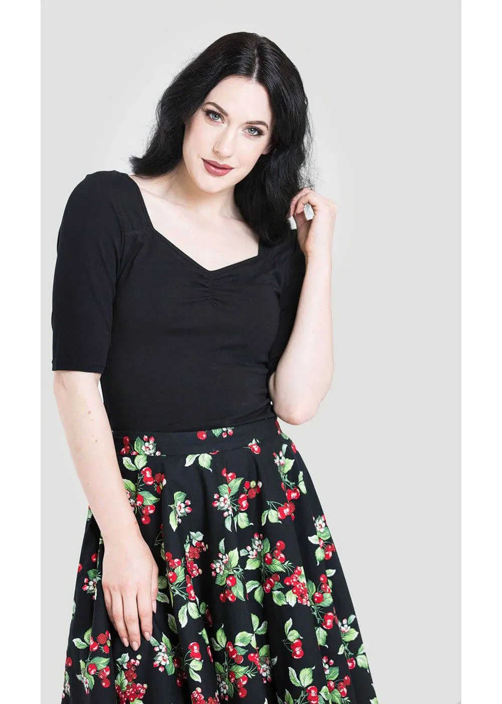 Hell Bunny Philippa 50's Top Black