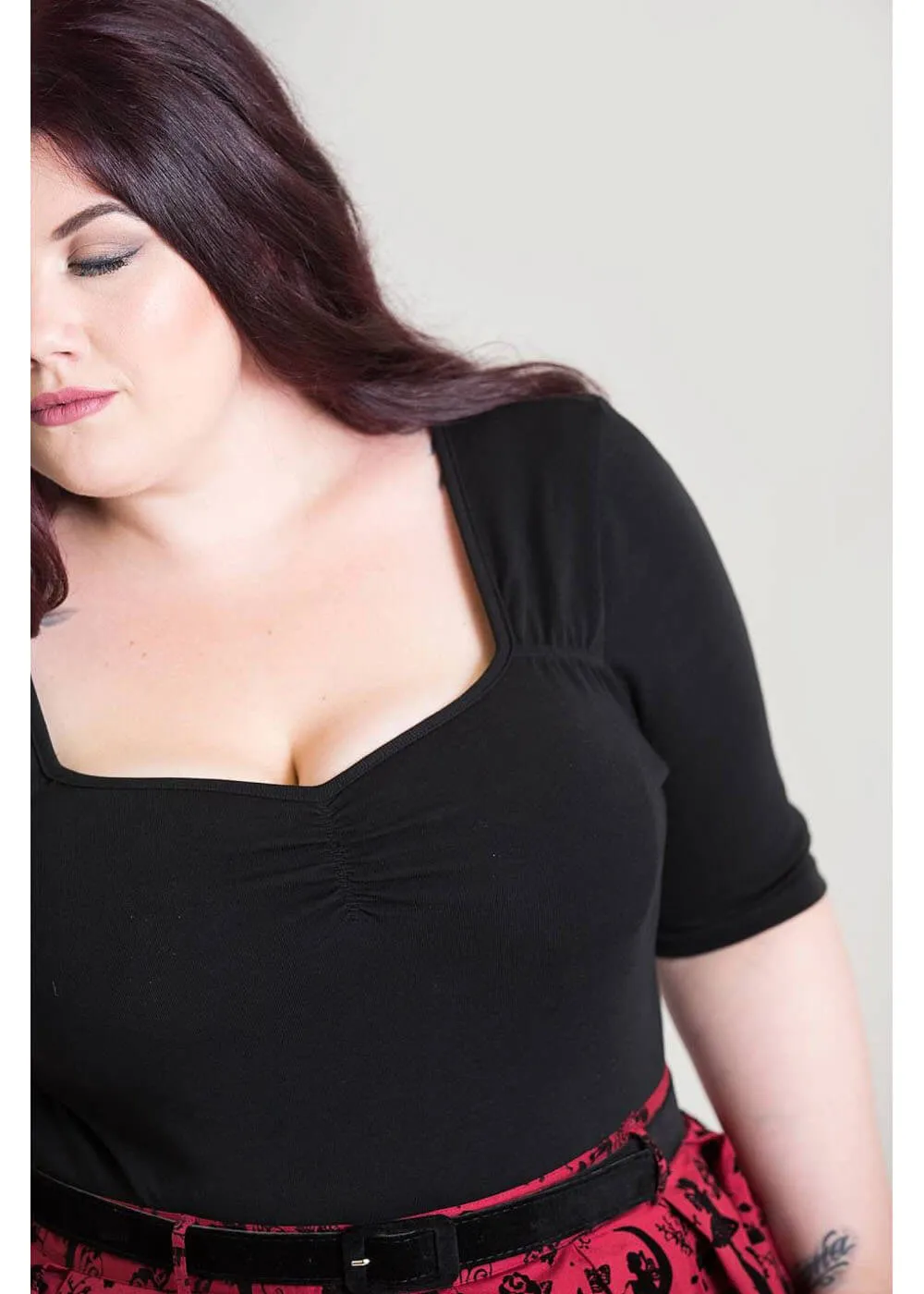 Hell Bunny Philippa 50's Top Black