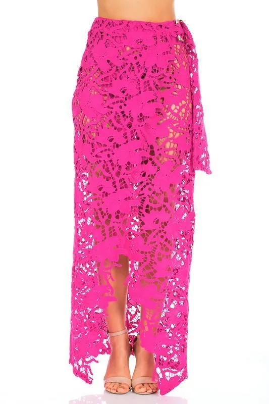 HIGH WAIST CROCHET WRAP OVER SKIRT