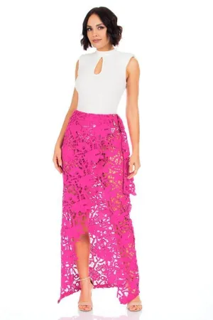 HIGH WAIST CROCHET WRAP OVER SKIRT